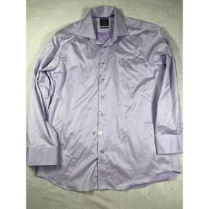 Proper Shirtings Dress Shirt Mens 16.5 32/33 Purple Wrinkle Free Contemporary
